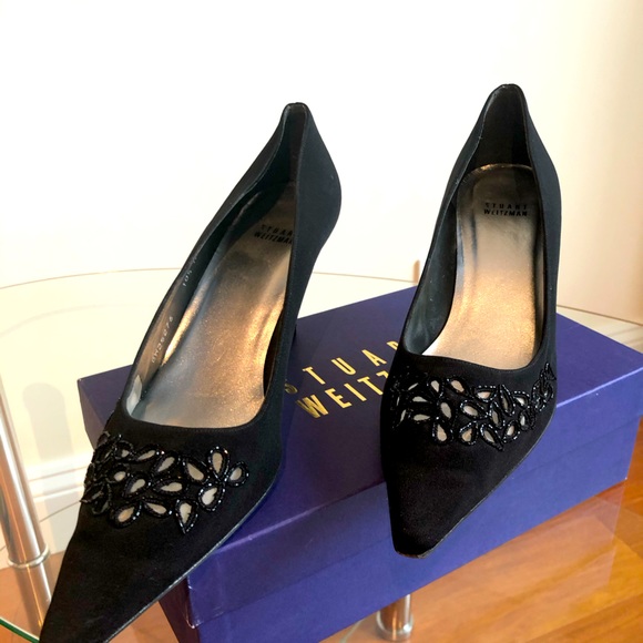 Stuart weitzman black low heels Size 10.5 - Picture 1 of 7
